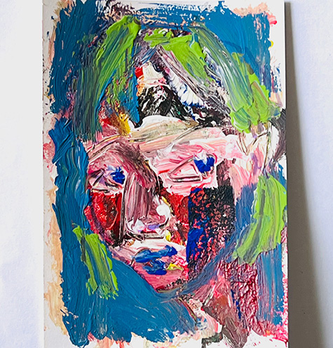 Portraitstudie (2023), Acryl